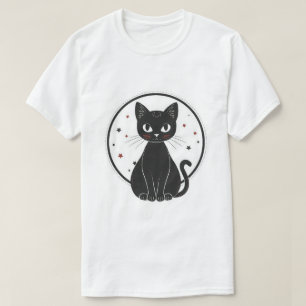 Mystical Black Cat Celestial T-Shirt