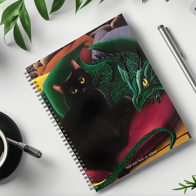 Mystical Black Cat Emerald Green Dragon Fantasy Planner (Creator Uploaded)