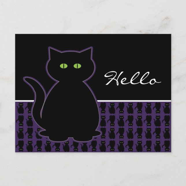 Mystical Black Cat Postcard (Front)