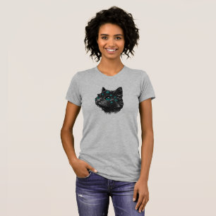Mystical Black Cat with Mesmerizing Blue Eyes T-Shirt