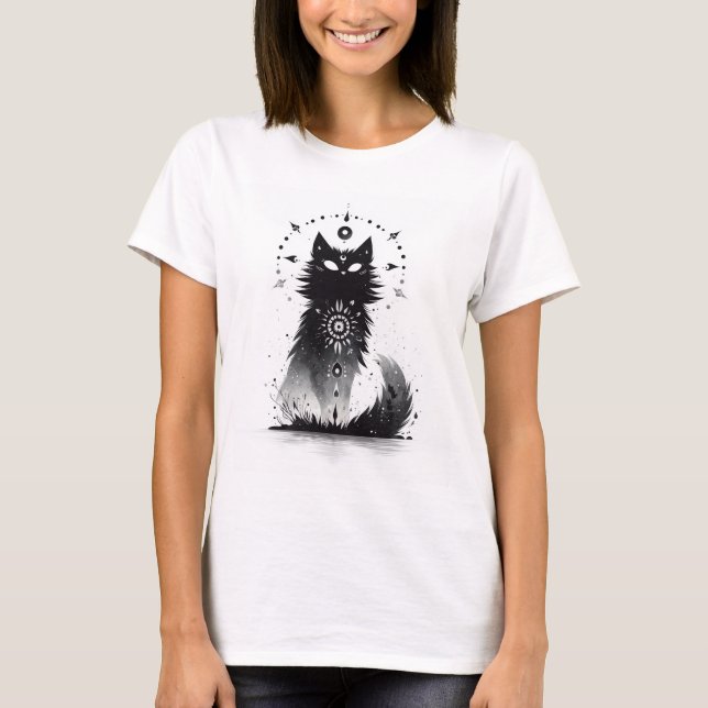 Mystical Black Cat Women’s T-Shirt (Front)