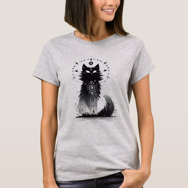 Mystical Black Cat Women's T-Shirt (Front)