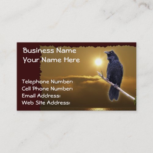 Mystical Black Crow Raven for Bird_lovers Business Card