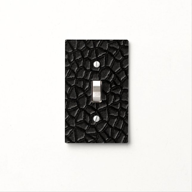Mystical Black Dragon Scale Light Switch Cover (In Situ)