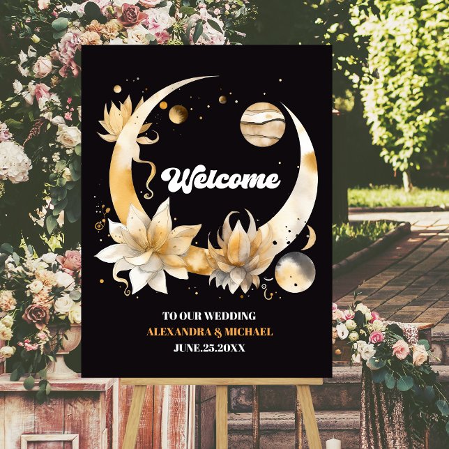 Mystical Black Gold Celestial Wedding Foam Board (Creator Uploaded)