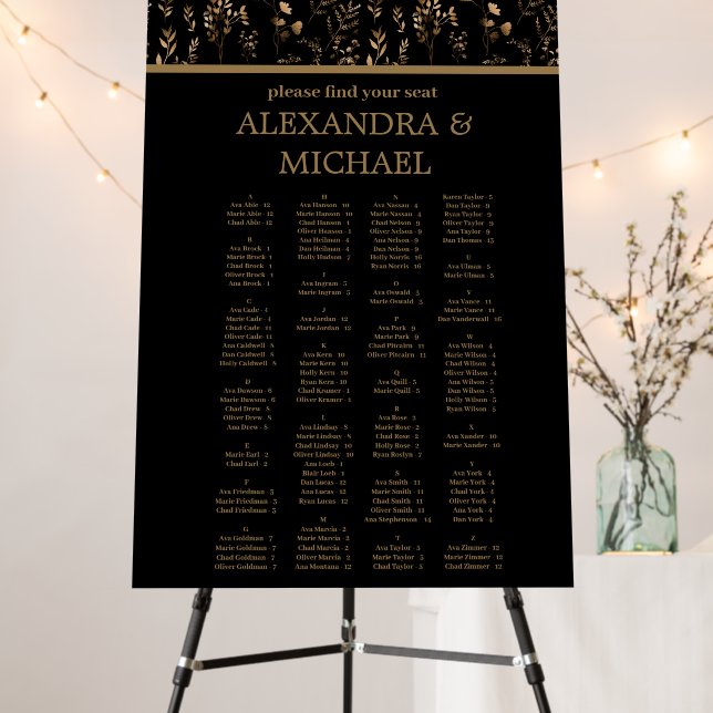 Mystical Black Gold Celestial Wedding  Foam Board (In Situ (Stand))