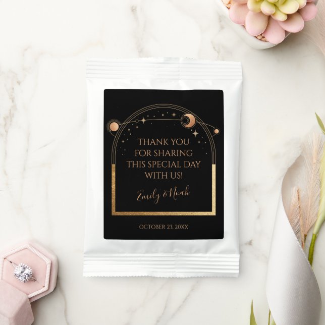 Mystical Black Gold Sun Moon Astronomy Wedding Lemonade Drink Mix (Wedding)