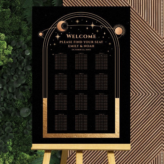 Mystical Black Gold Sun Moon Stars Wedding Foam Board (Creator Uploaded)