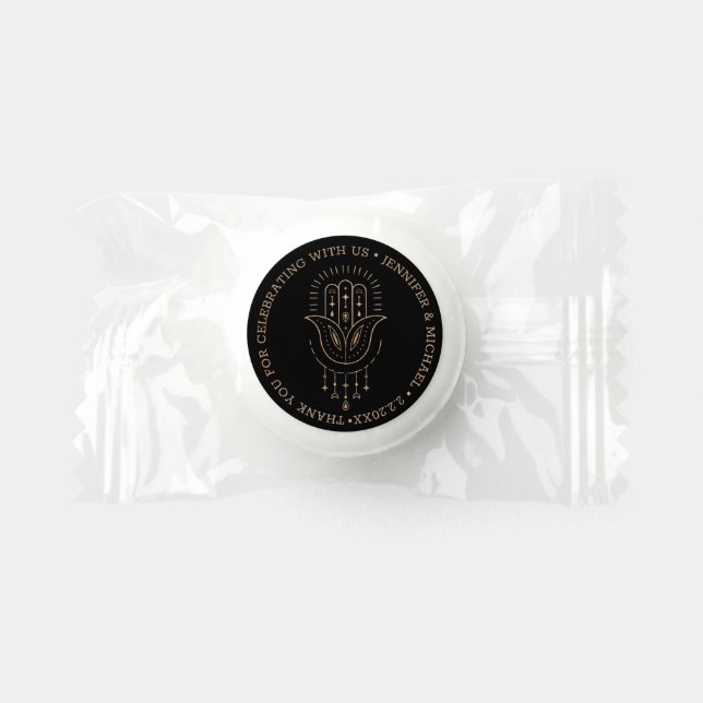  mystical black golden wedding thank you minimal life saver® mints (Front)