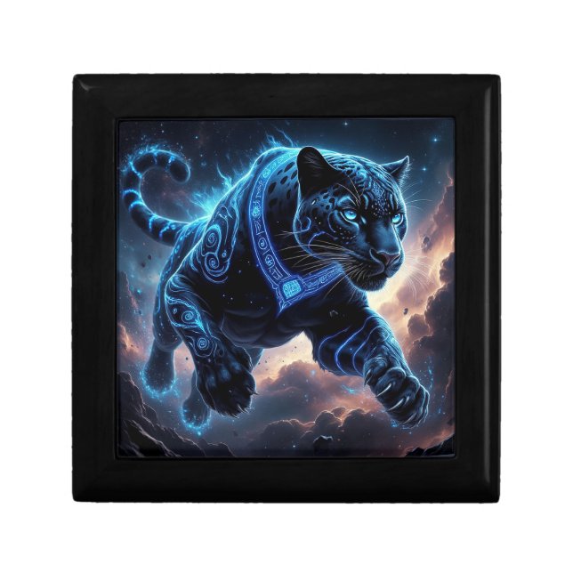 Mystical Black Panther with Glowing Patterns Gift Box (Front)