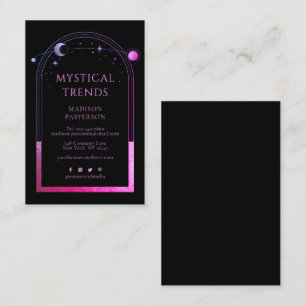 Mystical Black Purple Sun Moon Astronomy Space Business Card