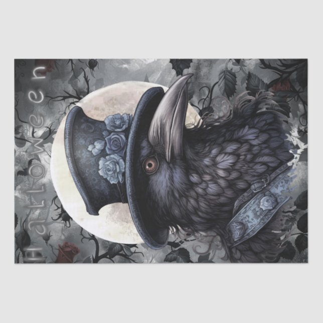 Mystical Black Raven Tissue Paper (Front)