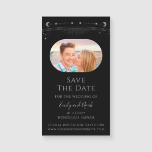 Mystical Black Silver Sun Moon Star Save The Date