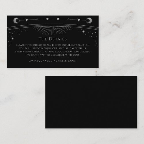 Mystical Black Silver Wedding Details Celestial