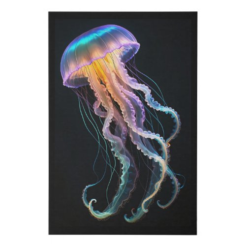 Mystical Blue and Purple Jellyfish Art Faux Canvas Print