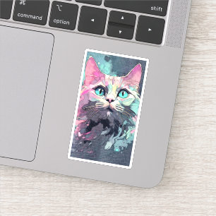 Mystical Blue Eyes Kitten Cute Cat Sticker