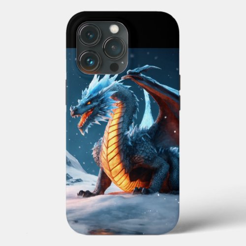  Mystical Blue Flame Dragon iPhone Case _ Enchanti