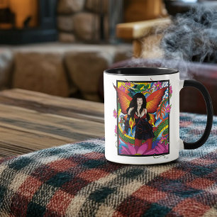Mystical Blue Gothic Fantasy Fairy Dragon Mug