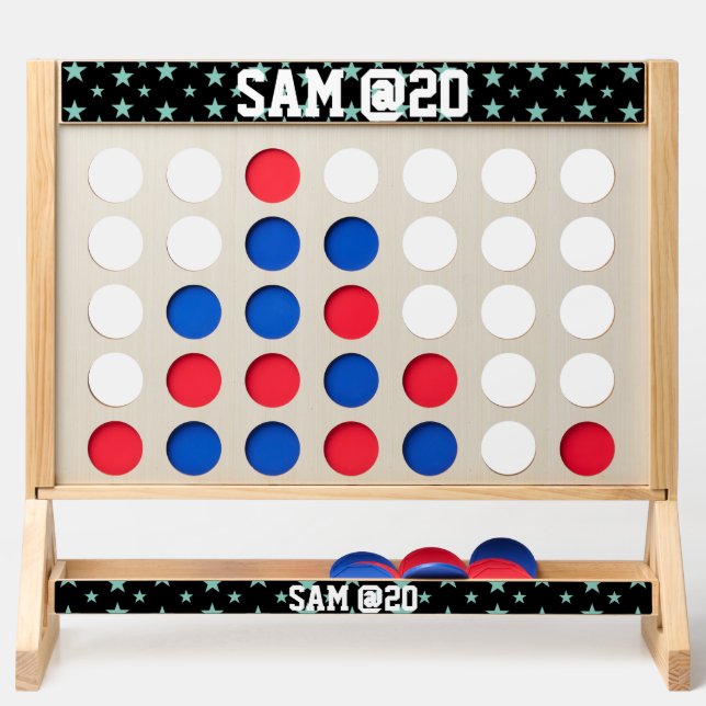 Mystical Blue-Green Stars and Black Background Fast Four (Front)