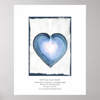 Mystical Blue Heart Poster