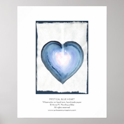 Mystical Blue Heart Poster