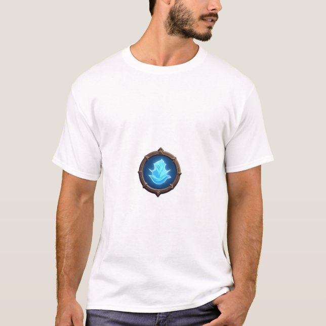 Mystical Blue Leaf Icon T-Shirt (Front)