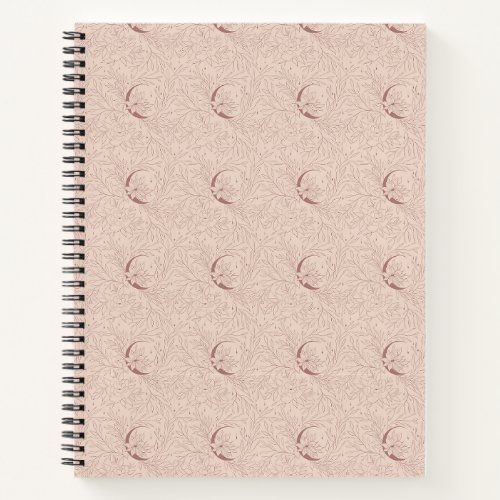 Mystical Bohemian Flowers and Moon Theme Notebook