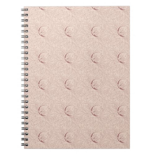 Mystical Bohemian Flowers and Moon Theme Notebook
