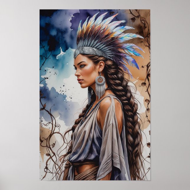 Mystical Bohemian Woman Warrior Poster (Front)