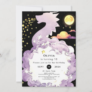 Mystical Boho Dragon Birthday Invitation