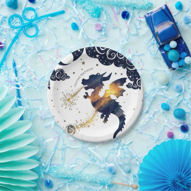 Mystical Boho Dragon Birthday Paper Plates (Party)