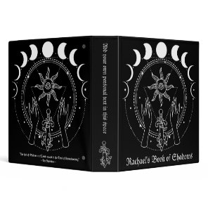 Mystical Boho Esoteric Moon Phase Book of Shadows 3 Ring Binder
