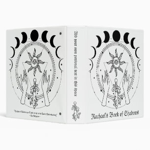Mystical Boho Esoteric Moon Phase Book of Shadows 3 Ring Binder