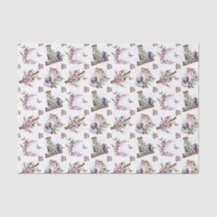 Mystical Boho Lavender Anemone Moon and Bottles  Tissue Paper