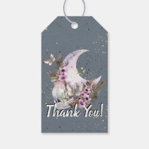 Mystical Boho Lavender Anemone Moon Thank You Tag