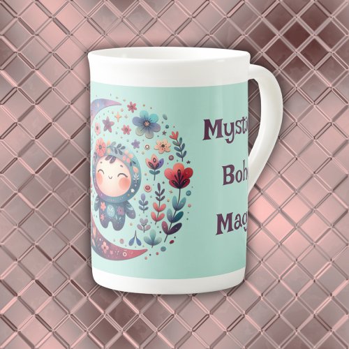 Mystical Boho Magic Maroon  Bone China Mug