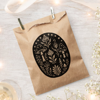 Mystical Boho Mushroom Design – Botanical Folk Art Favor Bag