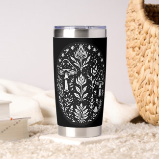 Mystical Boho Mushroom Design – Botanical Folk Art Insulated Tumbler