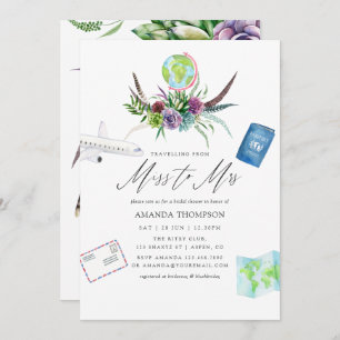 Mystical Boho Succulent Miss To Mrs Bridal Shower Invitation