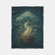 Mystical Bonsai Spirit Throw Blanket – Enchanted