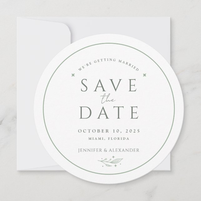 Mystical Botanical Wedding Save the Date Card (Front)