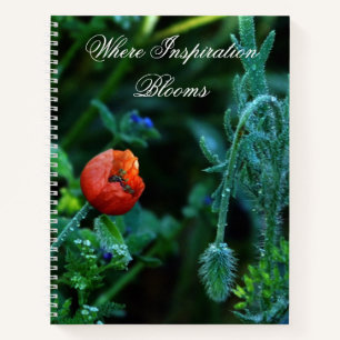 Mystical Botany Era Poppy and Dew Floral Notebook