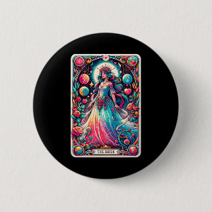 Mystical Bride Tarot Card Enchanting Wedding Artwo Button
