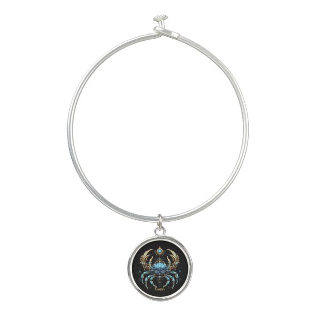 Mystical Cancer Zodiac Artwork  Bangle Bracelet (Front)
