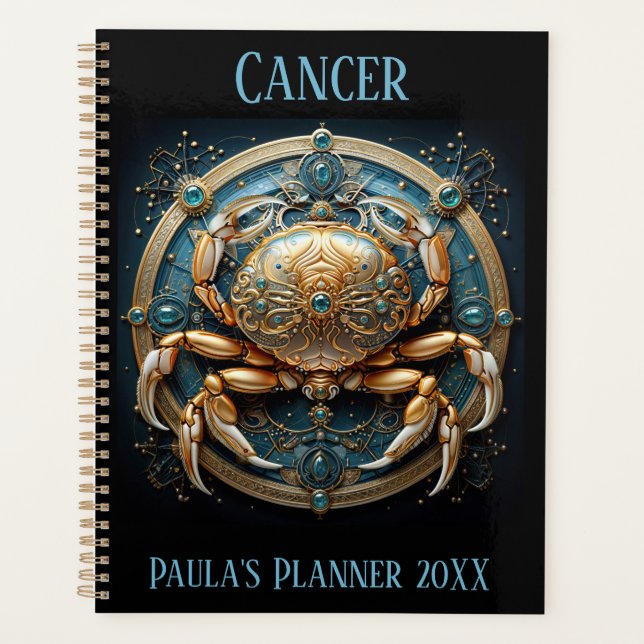 Mystical Cancer Zodiac Artwork  Planner (Front)