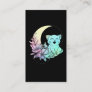 Mystical Cat Crescent Moon Pastel Goth Wicca Business Card