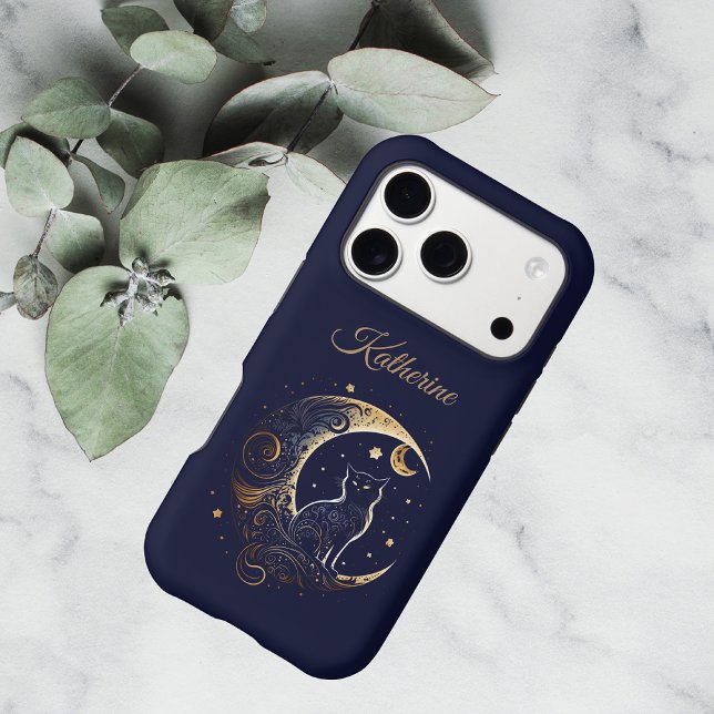 Mystical Cat Moon - Personalized Celestial Gift Case-Mate iPhone Case (Creator Uploaded)