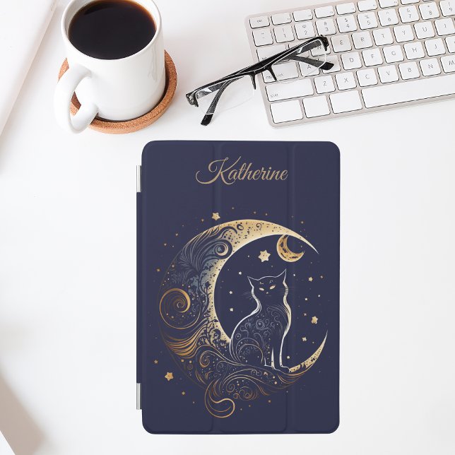 Mystical Cat Moon - Personalized Celestial Gift iPad Mini Cover (Creator Uploaded)
