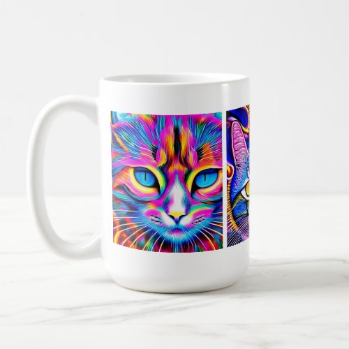 Mystical Cat  Psychedelic Art  Coffee Mug