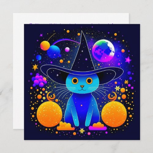 Mystical Cat Witch Academy Halloween Party Invitation